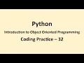 Coding Practice 32 Introduction to Object Oriented Programming Python NxtWave CCBP