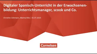 Webinar 07/20 I EWB I Digitaler Spanisch-Unterricht in der Erwachsenenbildung
