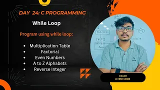 While Loop in C Programming Multiplication Table Factorial Reverse Number More
