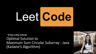 leetcode Maximum Sum Circular Subarray Kadane algorithm Java solution