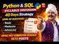 Python SQL Syllabus discussion 40 Days Strategy HPSC PGT COMPUTER SCIENCE 1672 POSTS