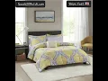 Grey and Yellow Stripe 8 Piece Bed in a Bag Comforter Set with Sheets