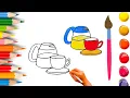 Download Lagu How To Draw A Cute Cup , Drawing, Painting \u0026 Coloring For Kids and Toddlers_ Child Art 🐋🌈🎨