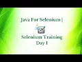 Java For Selenium Selenium Training Day 1