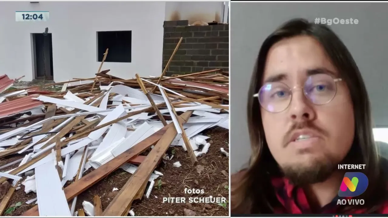 Tornado com intensidade fraca atinge interior de Guatambu