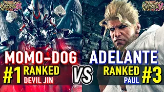 T8 MOMO-DOG Ranked Devil Jin vs ADELANTE Ranked Paul Tekken 8 High Level Gameplay