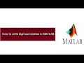 How to write digit summation in MATLAB new tutorial