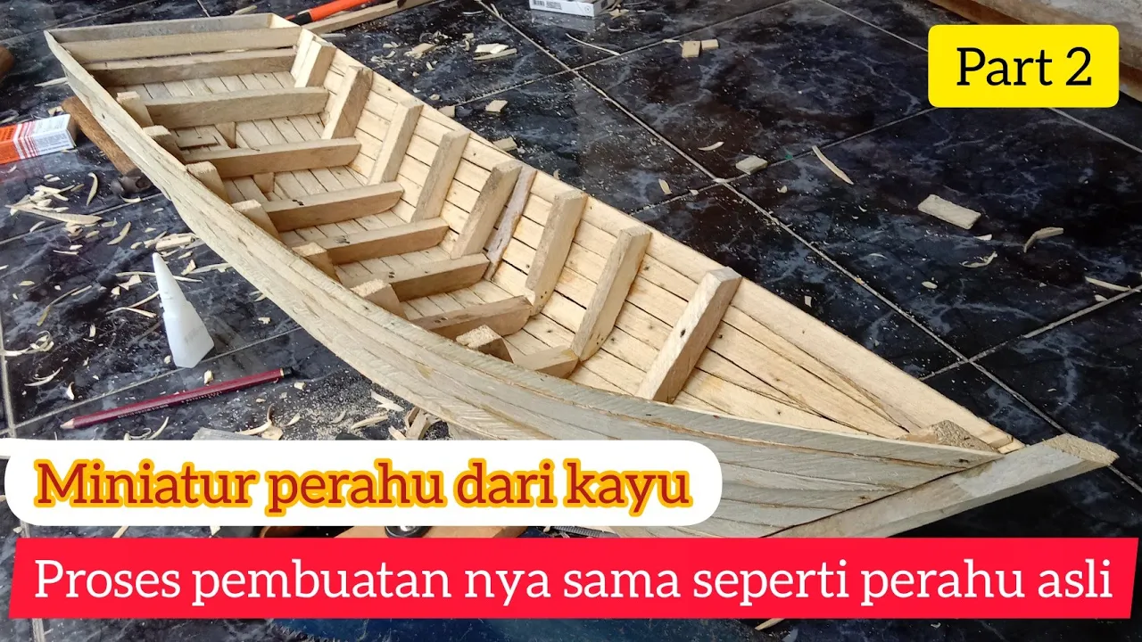 Pemasangan dinding/body miniatur perahu nelayan part 2