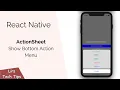 React Native Bottom ActionSheet Menu