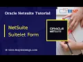 NetSuite Suitelet Form NetSuite Consulting NetSuite Training NetSuite Customization