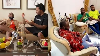 olamide and eniola badmus pays a surprise visits to davido in his mansion