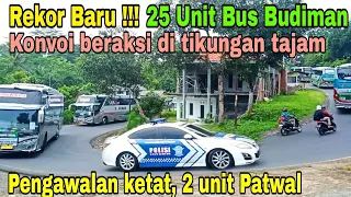 Download Rekor Baru !!! Konvoi Bus Budiman terbanyak, 25 unit beraksi di tikungan tajam, rombongan jiarah MP3