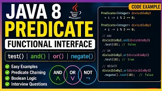 Java 8 Predicate Functional Interface test and or negate with Examples