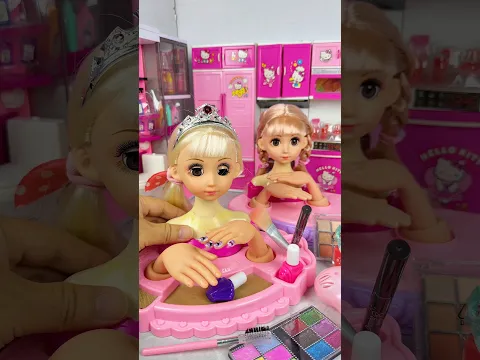 Satisfying With Unboxing Doll Makeup Set Toys, ASMR Video #shorts