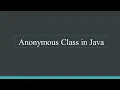 Anonymous class in Java - Devsena Mishra