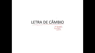 Aula - Letra de Câmbio: Prof. Thiago Mendes