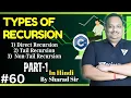 Types of Recursions in C Part-1 Direct Recursion Tail Recursion Non-Tail Recursion
