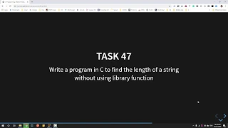 How to find the length of a string without using library function - Week 9
