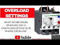 OVERLOAD SETTINGS CALCULATIONS IN PHASE AND IN LINE ARPL APPRENTICESHIP TRAINING