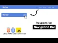 Responsive Navigation Bar With HTML CSS JavaScript