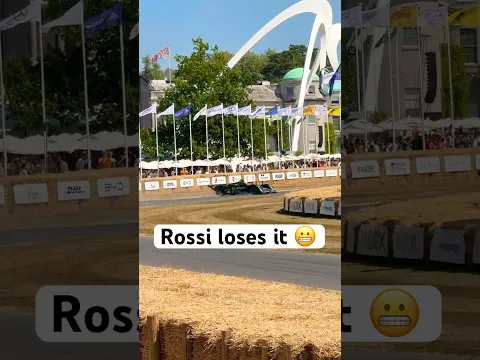 Valentino Rossi nearly wrecks at Goodwood