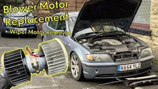 BMW E46 Heater Blower Motor Replacement Wiper Motor Removal on R 330d