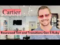 Download Lagu Transitions Ruby with Rosewood Gradient Tint in Wood Temple Rimless Cartier Frame