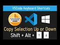 VSCode Keyboard Shortcut Copy Current Selection Up or Down Single and Multiple Line