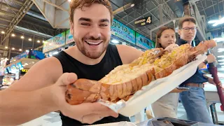 eating at a seafood market in thailand!