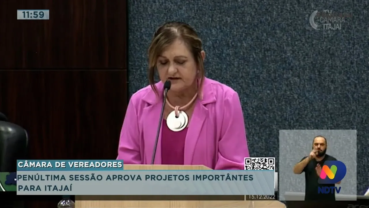 Câmara de Vereadores de Itajaí realiza a penúltima sessão do ano