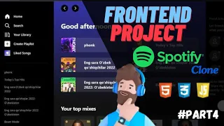 Create Spotify Clone Using HTML CSS and JavaScript Frontend Project For Beginners