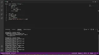 Find the Sum of array using python Python program to find the sum of array