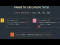 Javascript calculate total of array of numbers