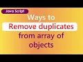 Remove duplicates from array of objects Javascript interview questions JavaScript in telugu