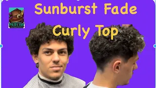 Sunburst Fade with a Curly Top haircut