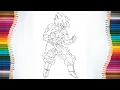 How to Paint Goku Super Saiyan Coloring Page Painting for Kids Toddlers - 4K 60FPS