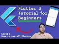 EAZY Flutter 3 Tutorial for Beginners 2022 Level 1 - How to install Flutter