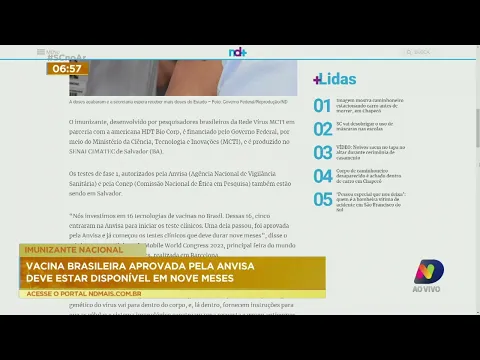 Vacina brasileira aprovada pela Anvisa deverá estar disponível em nove meses
