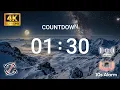 01 30s 90 Second COUNTDOWN with Tick Tock Sound Every Second and Alarm for 10s - No Loop