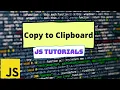 How to Copy Text to Clipboard using HTML and Vanilla Javascript