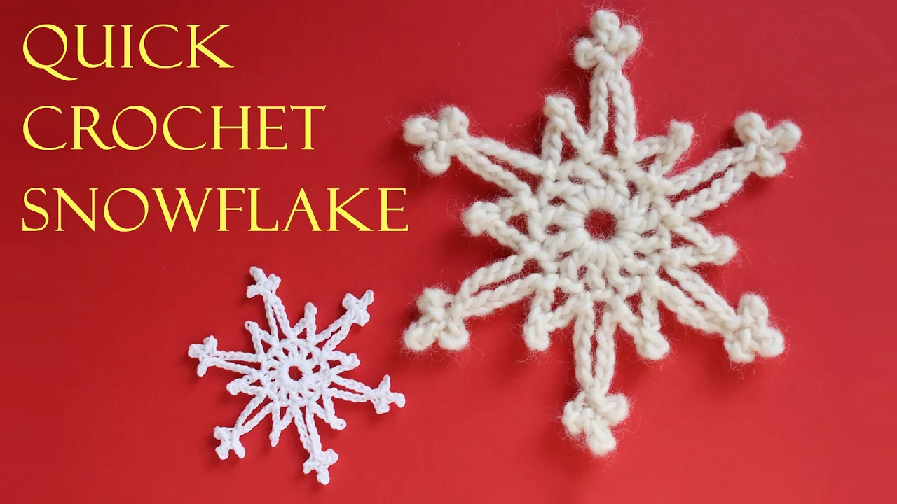 Crochet fast 2-round snowflake (New improved version)