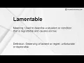 Lamentable Meaning
