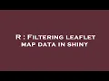 R Filtering leaflet map data in shiny