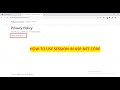 How To Use Sessions in ASP NET Core