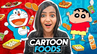 Download Eating our FAVORITE CARTOON FOODS for 24 hours *SHINCHAN, DOREMON, Scooby* MP3