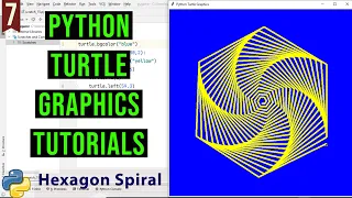 Hexagon Spiral with Python Turtle Python Turtle Graphics Tutorial Draw designs in Python Turtle