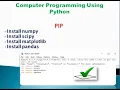 PIP NUMPY MATPLOTLIB SCIPY PANDAS
