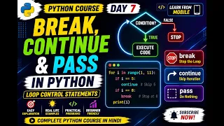 Python Break Continue Pass Day 7 Loop Control Statements