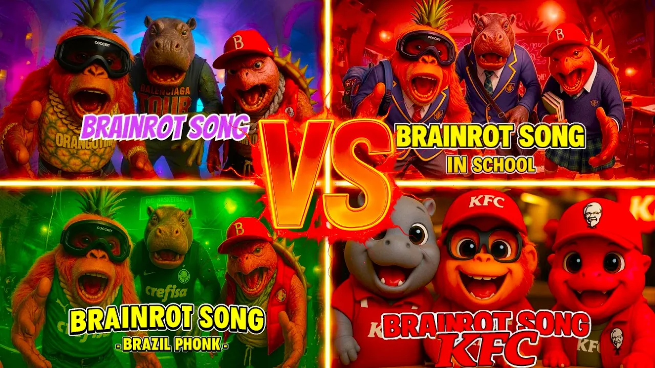 4 Brainrot Songs Enter… 1 Crown Leaves 😱👑 (Insane Battle!)