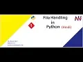 Part 1 - File Handling in Python Hindi Manish Nain